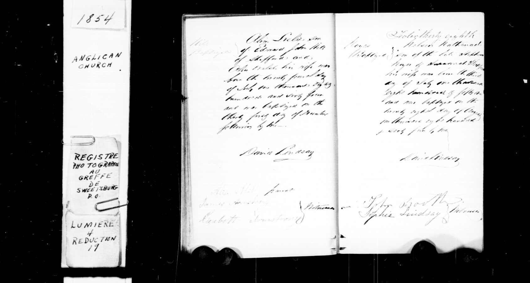 Baptismal Record of Alvin Leslie Hill, 1864
