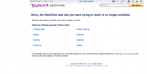 Geocities Has Closed Geocities Has Closed