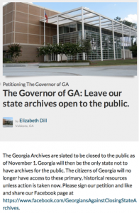 Georgia Archives Petition